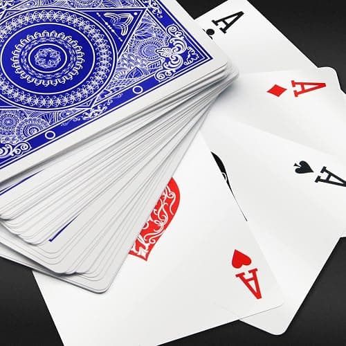 INTEGEAR Playing Cards 2 Decks Waterproof Plastic Poker Cards for Texas Holdem Poker Go Fish and More Card Games Standard Index 2.5" x 3.5" - Blue/Red 2 Pack (Standard Index) thumbnail 6