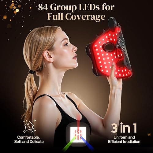 Near-Infrared Light for Face, Portable LED Face Mask, Red Light Lamp with Timing Function at Home thumbnail 4