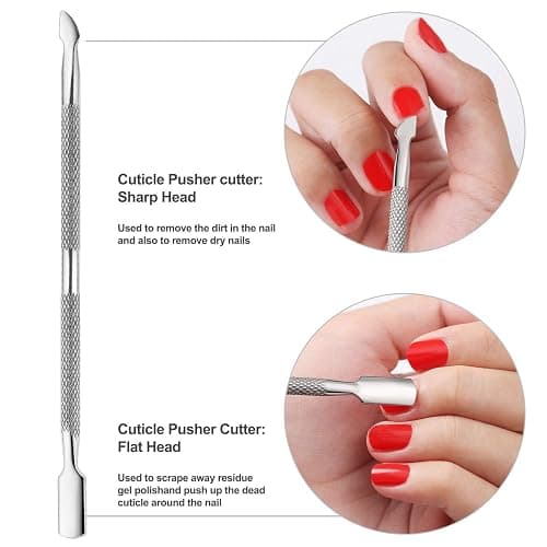 YINYIN Cuticle Trimmer with Cuticle Pusher and Cutter, Professional Stainless Steel Nippers, Cutter Clippers, Cuticle Remover, Pedicure Manicure Tools for Fingernails and Toenails, Sliver thumbnail 5