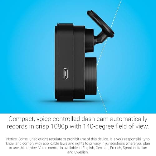 Garmin Dash Cam Mini 2, Tiny Size, 1080p and 140-degree FOV, Monitor Your Vehicle While Away w/ New Connected Features, Voice Control (Renewed) thumbnail 3