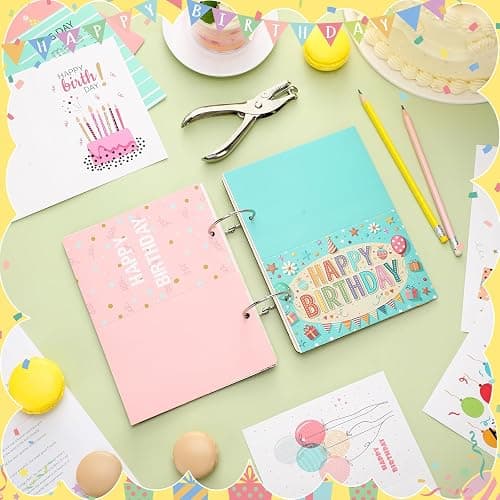 Thyle Birthday Greeting Card Organizer Card Keeper Album Card Keeper with Metal Buckles Binding Binder Collection Keepsake Album Holder for Memory Greeting Card Photo thumbnail 2