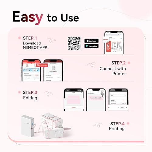 NIIMBOT N1 Ribbon & Tape Printer, Portable Label Maker Machine with Tape, Bluetooth Thermal Transfer Label Printer with Multiple Templates for Gift Wrapping, Wedding, Craft Work, Home Organization thumbnail 3