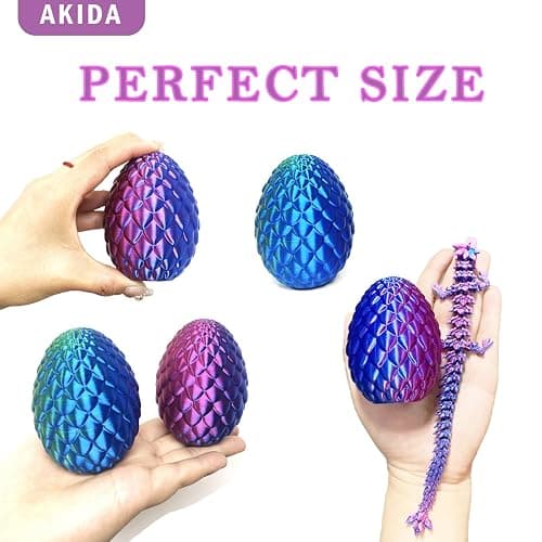 2 Pack Dragon Eggs with Dragon Inside, Dragon Egg Fidget Toy, 3D Dragon Eggs with Dragon Inside, Mystery Dragon Egg, 3D Printed Dragon Egg, Stocking Easter Basket Stuffers thumbnail 4