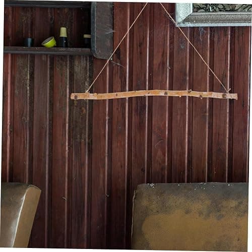 iplusmile Rustic Farmhouse Wooden Rod Wall Hanging Decor Multi Purpose Wood Log Pendant for Living Bedroom Kitchen Hallway Natural Material Boho Style Rustic Wall Art Organizer thumbnail 6
