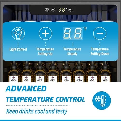 Erivess Compact Freestanding Beverage Refrigerator,70 Can/ 1.6 Cubic Feet Mini Fridge with Reversible Glass Front Door for Soda, Beer or Wine, Under Counter Small Refrigerator 2 Adjustable Shelves thumbnail 6