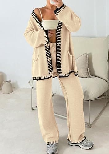 PRETTYGARDEN Lounge Sets for Women Fall 2026 Loungewear 2 Piece Outfits Cardigan Sweaters Track Suit Matching Winter Clothing thumbnail 6