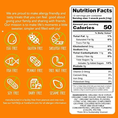 YumEarth Organic Chewys Fruit Flavored Candy Chews - Allergy Friendly, Gluten Free, Non-GMO, Vegan, No Artificial Dyes - Assorted Flavors, 7.5 oz. thumbnail 2