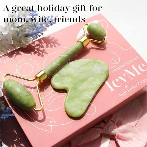 BAIMEI IcyMe Gua Sha & Jade Roller Facial Tools Face Roller and Gua Sha Set for Puffiness and Redness Reducing Skin Care Routine, Self Care Gift for Men Women - Green thumbnail 9