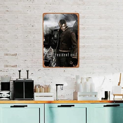 C597 Vintage Signs Leon S. Kennedy Biohazard Residence Evil 4 Premium Poster Metal Signs Poster Wall Decor Design for Cafes Bar Pub Beer Club Wall Home Decor 8x12inch_1 thumbnail 2