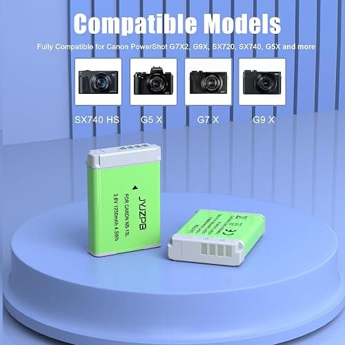 JYJZPB Upgraded Battery Fast Charger Case for Canon NB-13L Battery, with Two Pack NB-13L Batteries Fit for Canon PowerShot G7 X, G7 X Mark II, SX720 HS, SX730 HS, SX740 HS Cameras thumbnail 4