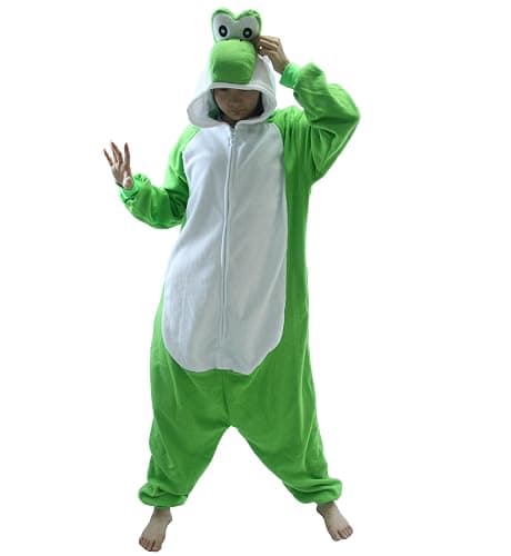 Adult Unisex Pink Yoshi Kigurumi Onesie Suit Halloween Christmas Anime Pajamas Green Yoshi Cosplay Costumes Disfraz Couple thumbnail 5