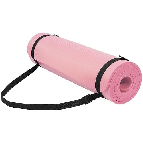 Fitvids Yoga Mat, 1/2-Inch Extra Thick High Density Exercise Mat, Anti-Tear Exercise Yoga Mat with Carrying Strap, Suitable for Various Yoga Exercises - Image 1