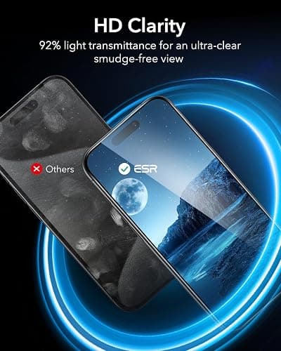 ESR 3 Pack for iPhone 16 Pro Max Screen Protector, [9H Hardness] [Military Grade Shatterproof] Tempered Glass Film with Flawless Fit Tray, HD Clear, Scratch Resistant thumbnail 7