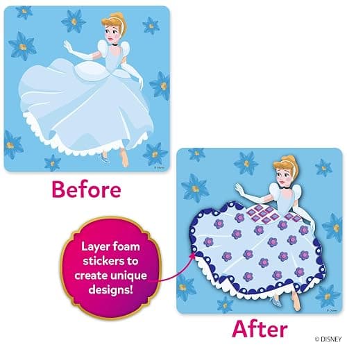 Skillmatics Foam Sticker Art – Disney Princess, 800+ 3D Foam Stickers, Mess-Free Fun for Kids, DIY Felt Craft Kits, Gifts for Fans of Cinderella, Belle, Rapunzel, Ages 3, 4, 5, 6, 7 thumbnail 5