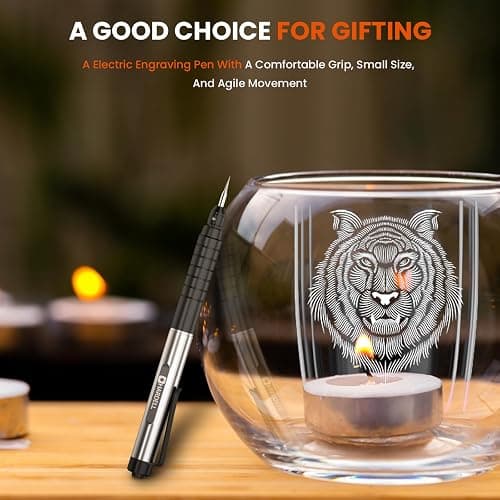 HARDELL Engraving Pen, Cordless Engraving Tool with 37000RPM, USB Rechargeable Metal Pen Engraver for Artists & DIYers, Electric Engraving Pen for Metal, Wood, Glass and Plastic - Beginner Friendly thumbnail 7
