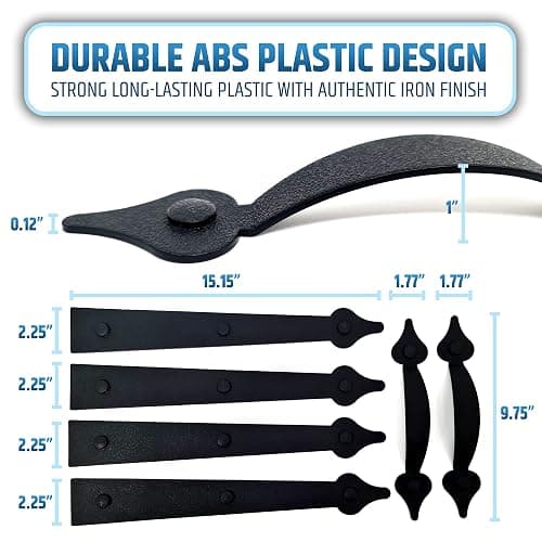 Premium Quality & Strong Magnetic Garage Door Decorative Hardware - Set of 2 Handles + 4 Hinges - Faux Garage Door Accents Kit for Curb Appeal | No Installation Needed | Will Never Fall Off thumbnail 2