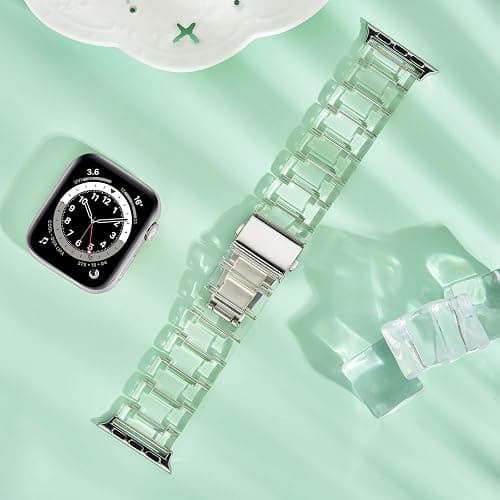V-MORO Resin Bands Compatible with Apple Watch Band 42mm/41mm/40mm Series 11/10/9/8/7 Fashion Lightweight Bracelet Replacement with Stainless Steel Buckle for iWatch Series 6/SE/5/4/3/2/1(38/40/41/42mm) thumbnail 9