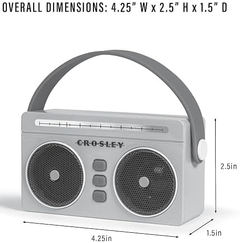 Crosley CR3050A-FG Mini Boombox Portable Bluetooth Speaker, Flamingo | Bluetooth In, 5 Color-Changing Light Modes, LED Lights Sync with Music, Rechargeable Lithium-Ion Battery thumbnail 12