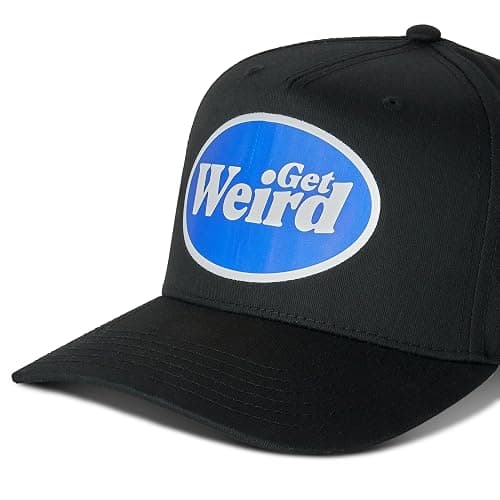 Get Weird Cap, Funky Streetwear Hat with Bold Graphics, Trucker Fit, Breathable Mesh Back and Curved Brim, Blue, One Size thumbnail 3