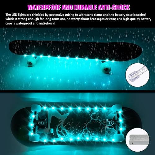 Eliteemo LED Skateboard Light, Longboard & Shortboard, 16 Colors | Remote Control, Waterproof & Shockproof Design, Super Bright Night Display, Kids Gift thumbnail 4