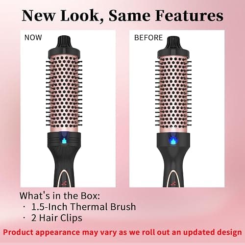 PHOEBE New Upgrade 1.5 Inch Thermal Brush Create Loose & Volume Curls Digital Display 9 Heat Settings Tourmaline Ionic Hair Curler 1 1/2 Inch Curling Iron Brush Dual Voltage for Traveling thumbnail 2