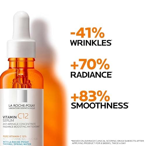 La Roche-Posay Pure 12% Vitamin C Serum For Face With Hyaluronic Acid & Salicylic Acid, Hydrating Face Serum, Boost Radiance & Reduce Wrinkles, 2 Formulas for Normal or Oily Skin Control thumbnail 6