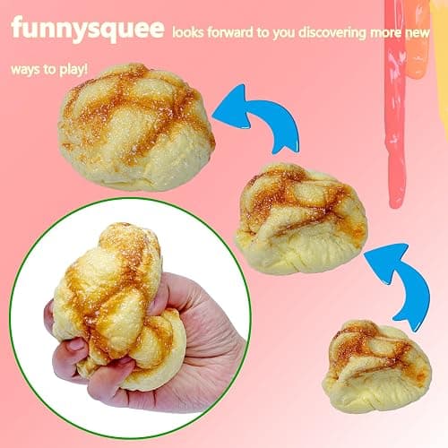 funnysquee Super Soft Pineapple Bread Slow Rising Squishies Decompression Toys for Kids Birthday Gift,Cute Stress Relief Simulation Food Squishys Scented Squeeze Toy (Pineapple Bread) thumbnail 4