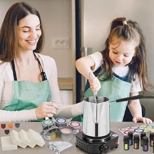 SAEUYVBCandle Making Kit,Candle Making Kit with Wax Melter, Complete Candle Making Kit for Adults Beginners, Candle Making Supplies, DIY Arts & Crafts Kits Perfect as Home Decorations thumbnail 6