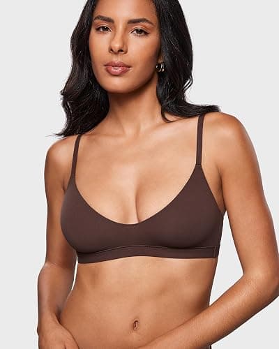 INLYRIC Women's Inbarely Soft Scoop Bralettes No Padding Cami Bras Unlined No Underwire Comfort Sleep Bralette Pullover thumbnail 5