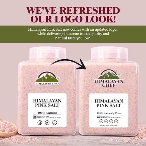 Himalayan Chef Pink Himalayan Salt Fine Grain, 5 lbs Plastic Jar - Pure, Natural, Kosher, Non-GMO, Mineral-Rich, for Cooking, Seasoning, Baking, Table Use thumbnail 3