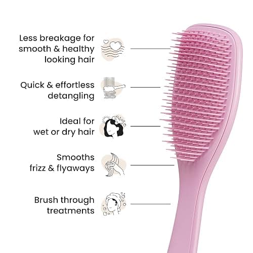 Tangle Teezer Ultimate Detangler Brush for Wet & Dry Hair, Eliminates Knots & Reduces Breakage for All Hair Types, Amazon Exclusive Rosebud thumbnail 4