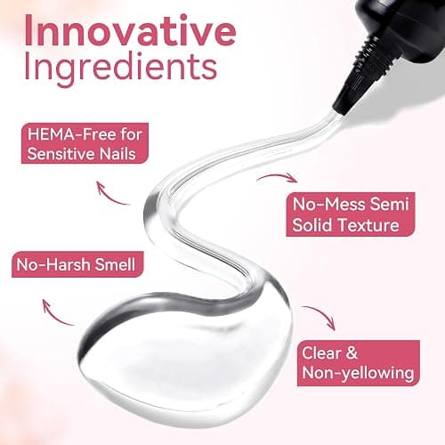 Makartt Nail Glue Extra Strong: New Super Semi Solid Nail Glue for Press On Nails & False Nails, Long Lasting Upgraded Hema-Free, Quick Drying 20s, Fake Tips Adhesion, No UV/Led Lamp Needed 10ml thumbnail 7
