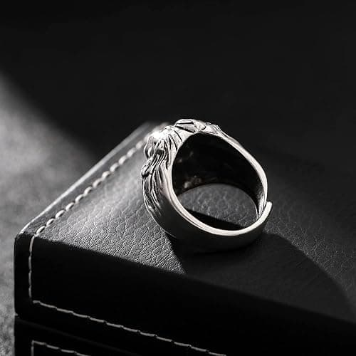 Yumikoo Lion Ring for Men Titanium Stainless Steel Open Adjustable Ring thumbnail 8