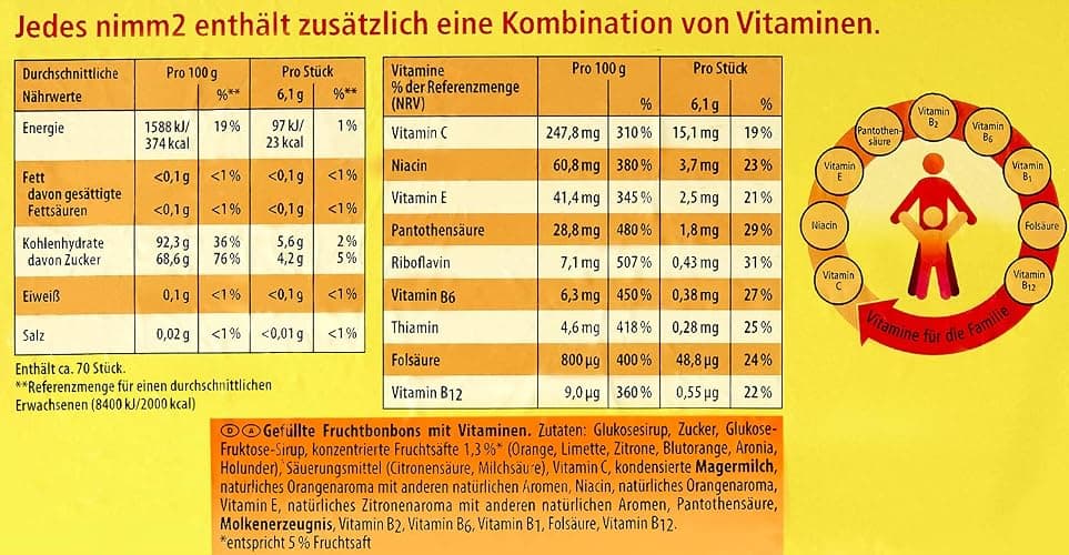 nimm2 Bonbons – 1 x 429g – Gefüllte Bonbons mit Fruchtsaft und Vitaminen (Packung mit 3) - 1 x 429g (Packung mit 3) thumbnail 4
