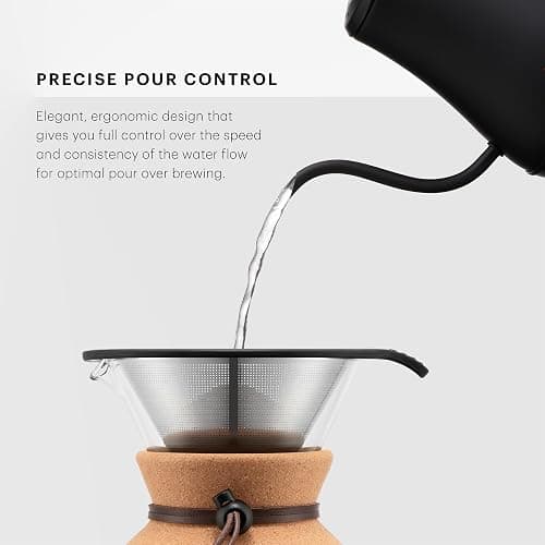 Bodum 27oz Bistro Gooseneck Electric Water Kettle, Pour Over Coffee & Tea, Stainless Steel, Matte Black thumbnail 4