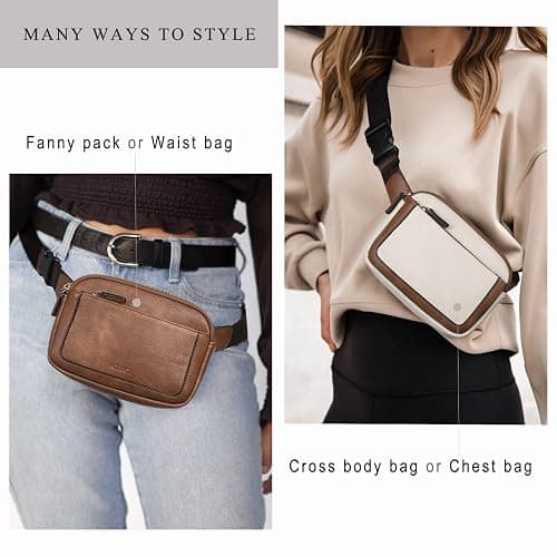 CLUCI Belt Bag for Women, Mini Everywhere Crossbody Waist Bag Adjustable Strap, Vegan Leather Women's Fanny Pack thumbnail 6