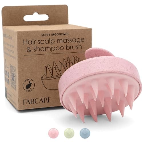 FABCARE Scalp Massager for Hair Growth, Head Massager and Shampoo Brush for Wet or Dry Hair, Scalp Exfoliator and Scrubber for Dandruff Removal, Beard Care, Hair Loss Prevention (Pink) thumbnail 6
