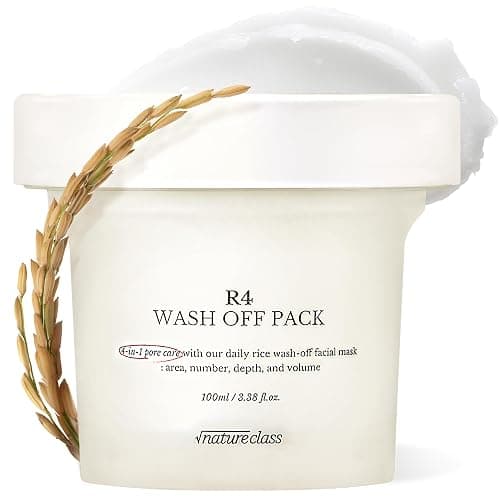 NATURECLASS R4 Rice Wash Off Facial Mask – 4-in-1 Korean Skin Care, Pore Refining, Gentle Exfoliating, Hydrating, Smooth Texture, Rice Ferment & Enzyme, Soft Cream Wash-Off, 3.38 fl oz - Image 1