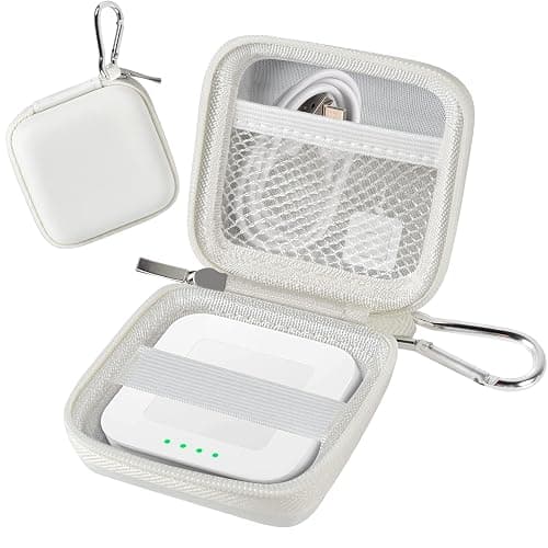 Chip Card Reader Scanner Case, Hard Carrying Bag Holder Fits Square A-SKU-0485 Contactless and Chip Reader with USB Charge Cable for EMV Chip Cards/Apple Pay/Android Pay/More - White by COMECASE - Image 1