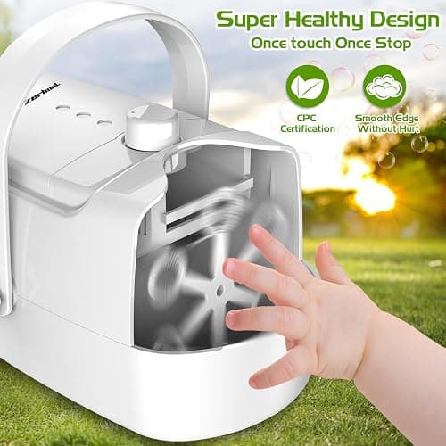 Bubble Machine Durable Automatic Bubble Blower, 18000+ Big Bubbles Per Minute Bubbles for Kids Toddlers Bubble Maker Operated by Plugin or Batteries Bubble Toys for Indoor Outdoor Birthday Party thumbnail 5