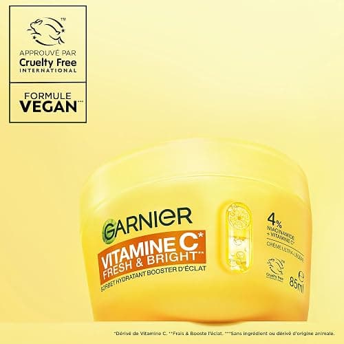 GARNIER - SkinActive Vitamine C - Crème Sorbet Hydratante Fresh & Bright (85 ml) + Sérum Jour Vitamine C (30 ml) - Réduit Les Taches Brunes, Unifie & Boost l’Éclat du Teint - Tous Types de Peaux thumbnail 8