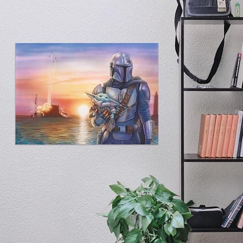 MIGHTYPRINT Star Wars – The Mandalorian – Mando and Grugo - A New Direction – Durable 24” x 17 Wall Art – NOT Made of Paper – Officially Licensed Collectible thumbnail 4