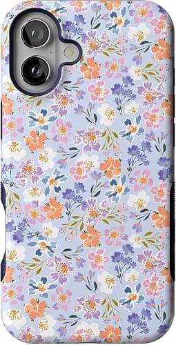 Casely iPhone 16 Plus Case | Poppy Meadows | Pastel Floral | Bold Protective Design | Compatible with MagSafe - Image 1