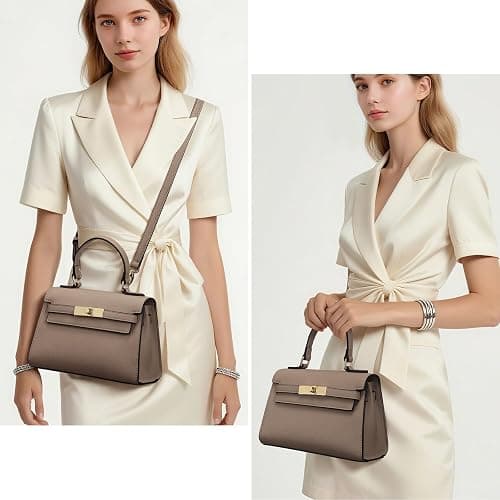 Small Crossbody Purse for Women Top Handle Bag Vegan Leather Designer Handbag Satchel Purse with Strap thumbnail 2
