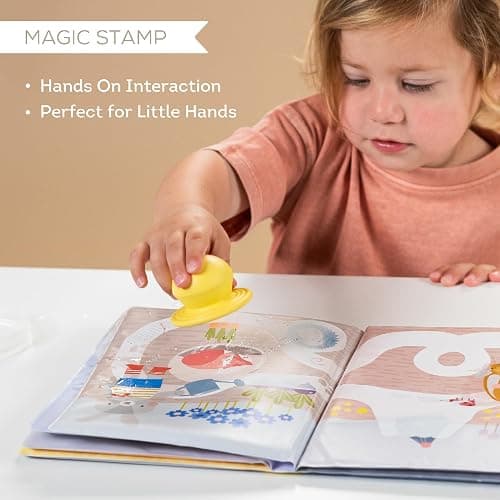 Taf Toys water reveal pad with Magic Stamp Interactive Reusable Water-Reveal Activity book for Toddlers 18 month, Non-Toxic & Quick-Drying Baby water magic for Toddler and Infants, Perfect Shower Gift thumbnail 3