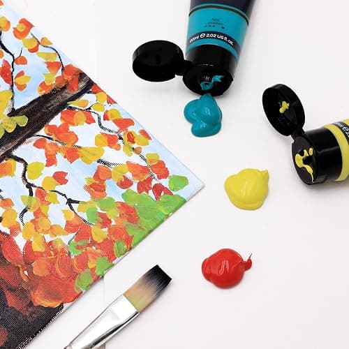 Artecho Professional Acrylic Paint Set, 24 Basic Colors Tubes (60ml / 2.02oz) Art Craft Paints for Canvas, Rock, Wood, Fabric, Art Supplies thumbnail 6