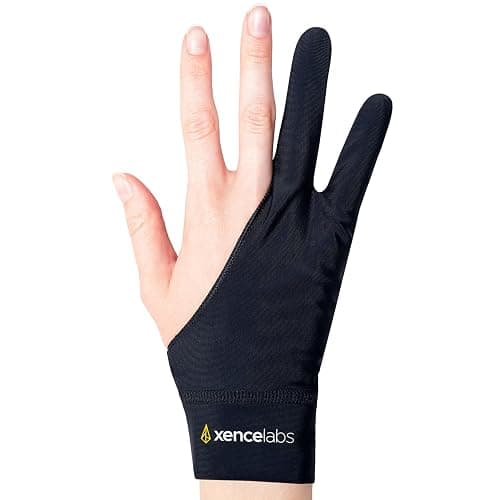 XENCELABS Drawing Glove, Breathable Artist Glove for Drawing Tablet, Two Fingers for Left Right Hand Black Size S thumbnail 2