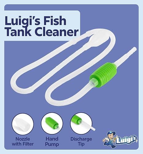 Luigi's Fish Tank Cleaner - Turtle Tank Accessories - Gravel Vacuum for Aquarium - Hand Siphon Hose to Remove and Change Water or Sand in Minutes - Aquarium Cleaning Tools thumbnail 3