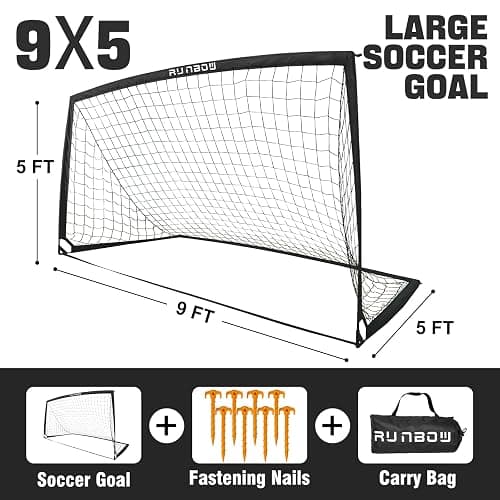 RUNBOW Portable Soccer Net for Backyard, Foldable Soccer Goal for Kids and Adults Outdoor Training Practice Equipments with Carry Bag for Christmas Day Gifts thumbnail 5