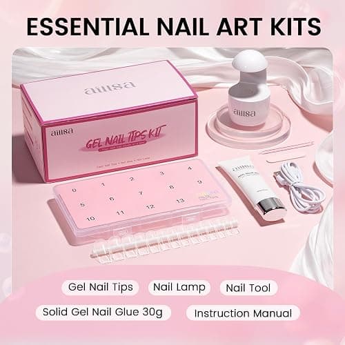 AILLSA Nail Extension Kit Medium Square Nail Tips 224pcs | Upgrade Glue Gel for Fake Tips Press on Nails, Nail Extensions Kit with Portable Nail Lamp for Beginners thumbnail 4